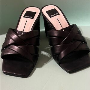 Dolce Vita Black Leather Mules